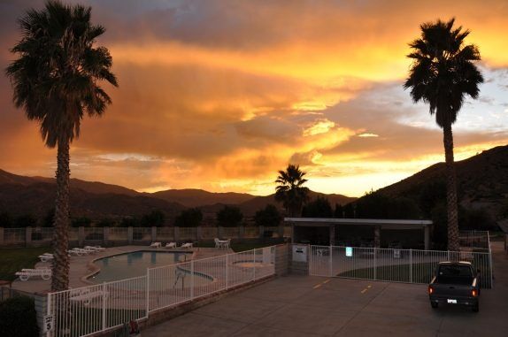 Desert sunset over The Californian RV Resort
