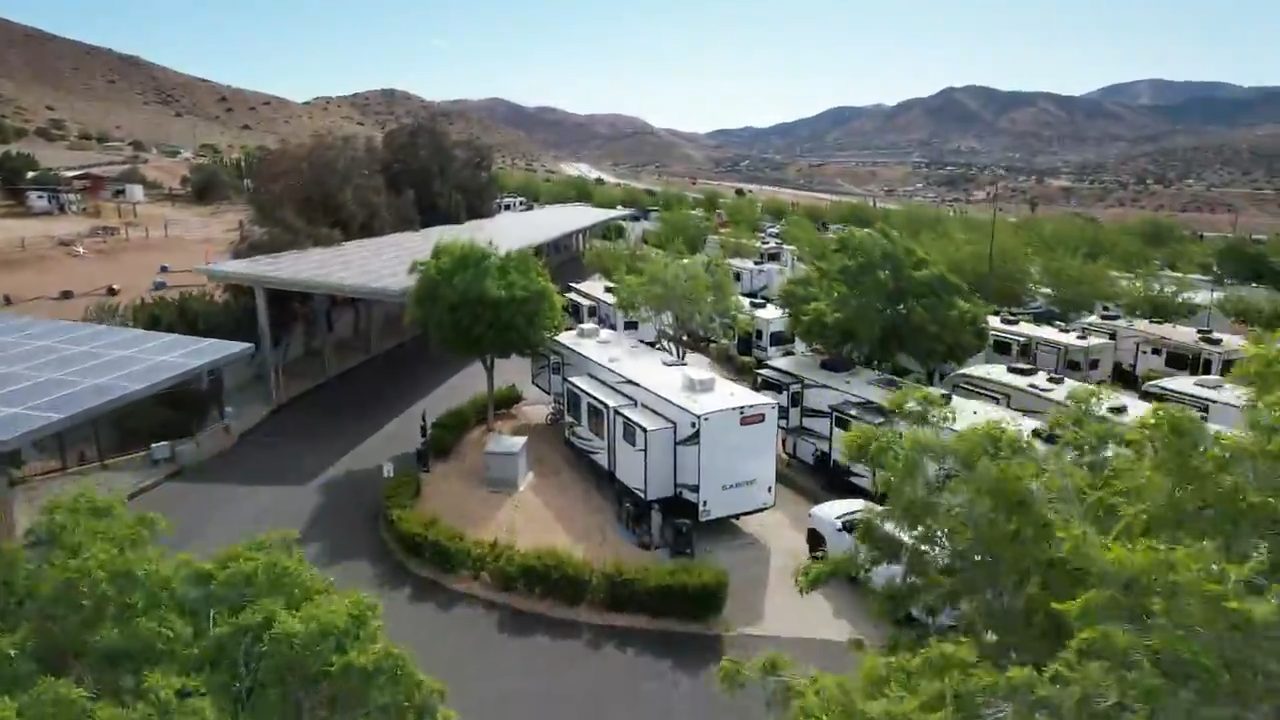 Aerial view of the Acton foothills near The Californian RV Resort